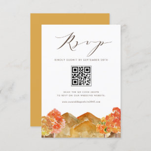 Acuarela Otoño Woodlands Boda QR Código RSVP