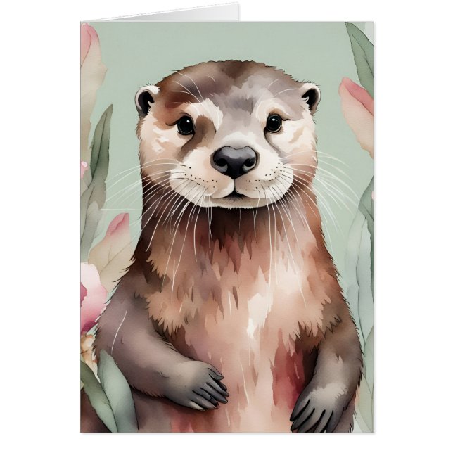 Acuarela Otter Adorable (Frente)