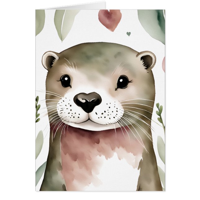Acuarela Otter Adorable (Frente)