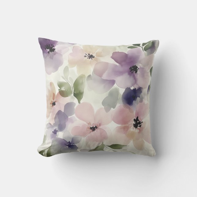 Acuarela Pastel de almohada floral (Anverso)