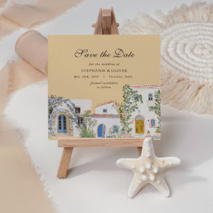 Acuarela Pastel Mediterráneo Save The Date