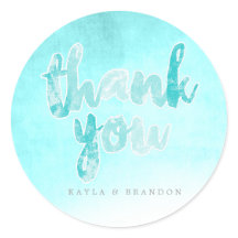 Acuarela - Pegatinas de boda - Verde azulado | BOD