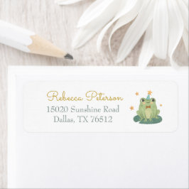 Acuarela Pequeña seta con etiqueta de rana