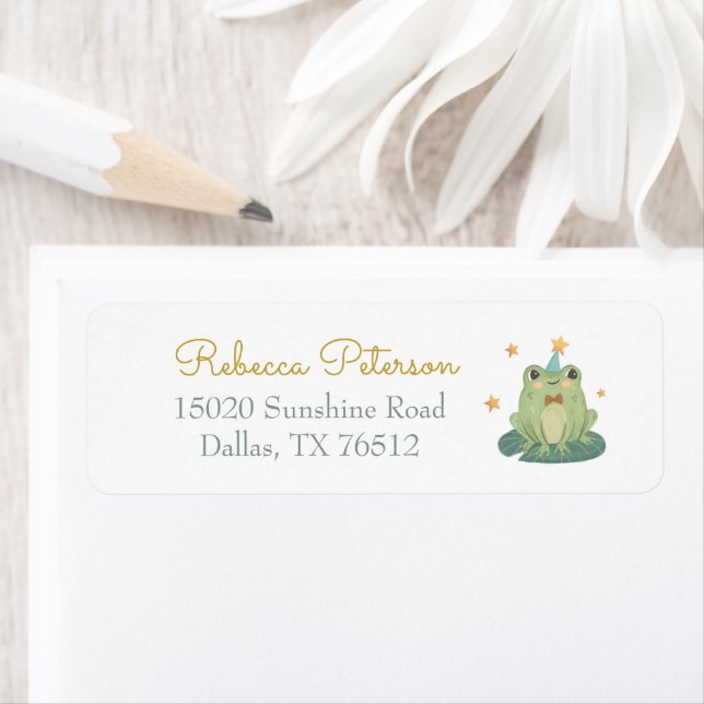 Acuarela Pequeña seta con etiqueta de rana (In situ)