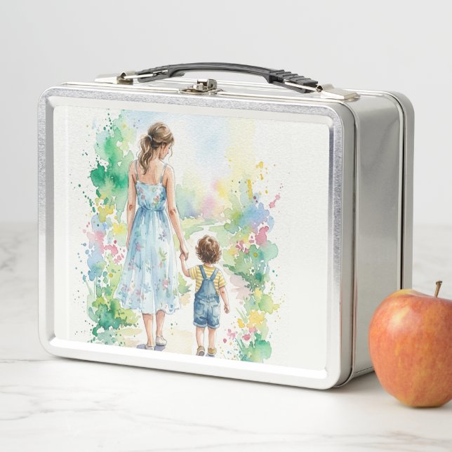 Acuarela personalizada de madre e hijo (In situ)