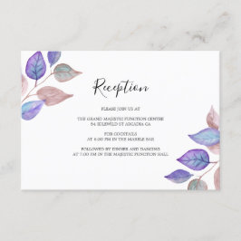 Acuarela Pintada Hojas Púrpura Recepción de Boda