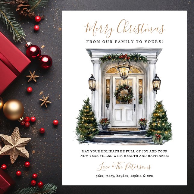 Acuarela Puerta Frontal Feliz Navidad (Subido por el creador)