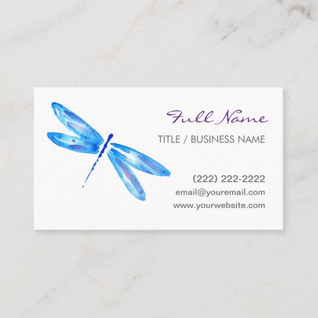 Acuarela púrpura azul de las tarjetas de visita de (Anverso)