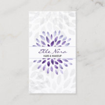 acuarela púrpura floral Tarjeta de artista de maqu