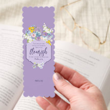 Acuarela Ramo Floral Biblia Escritura Púrpura