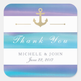 Acuarela Rayada Náutica Gracias Pegatinas