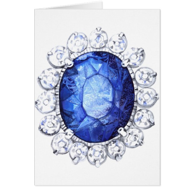 Acuarela real de la original del zafiro (Frente)