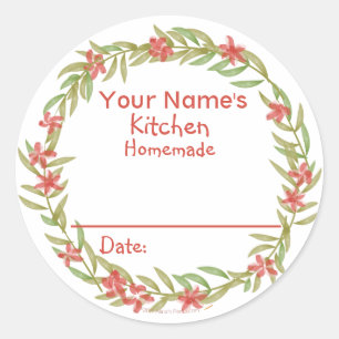 Acuarela roja personalizada de los pegatinas que