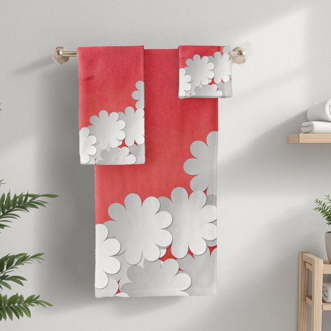 Acuarela Roja y Flores Blancas (Subido por el creador)