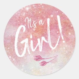 Acuarela rosa Es un Sello para sobres Chica