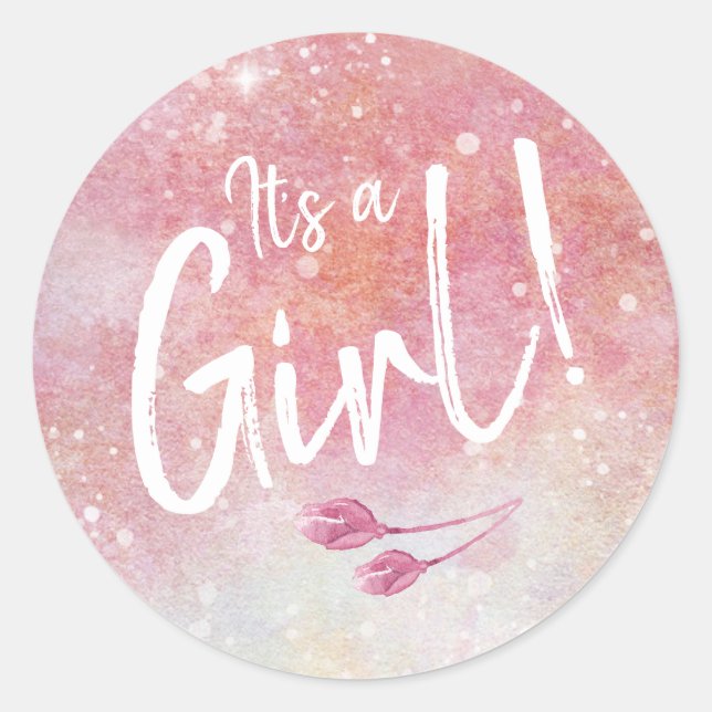 Acuarela rosa Es un Sello para sobres Chica (Anverso)