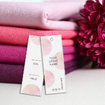 Acuarela rosa moderna Etiqueta de precio de medios