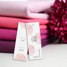 Acuarela rosa moderna Etiqueta de precio de medios