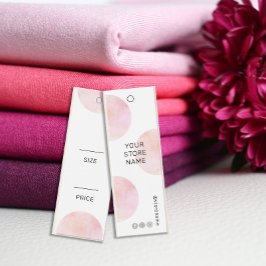 Acuarela rosa moderna Etiqueta de precio de medios
