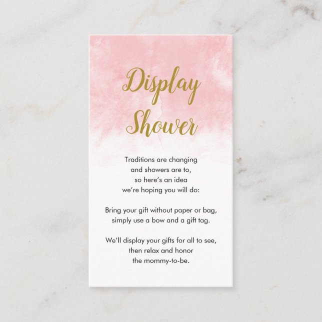 Acuarela rosa | Mostrar tarjeta Baby Shower (Anverso)