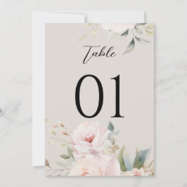 Acuarela Rosa Polvo Boda rosa Números de tabla