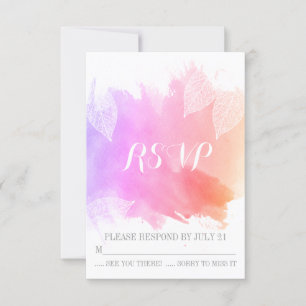 acuarela rosa y esqueleto deja la boda RSVP