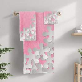 Acuarela rosa y flores blancas