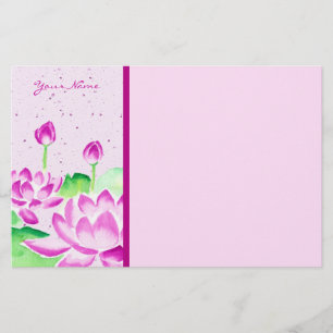Acuarela rosada bonita de Lotus que pinta el papel