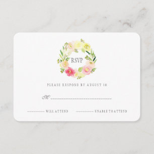 Acuarela rosada y amarilla el floral RSVP