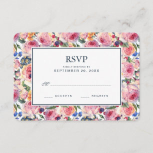 Acuarela   Rosas ingleses - Wedding RSVP