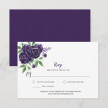 Acuarela Rosas Moradas Oscuras Vegetación RSVP