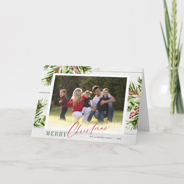 Acuarela Rusa Foto Garland Feliz Navidad (Anverso)