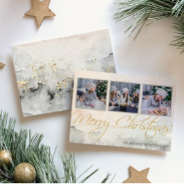 Acuarela Rusa Tres Fotografías Feliz Navidad