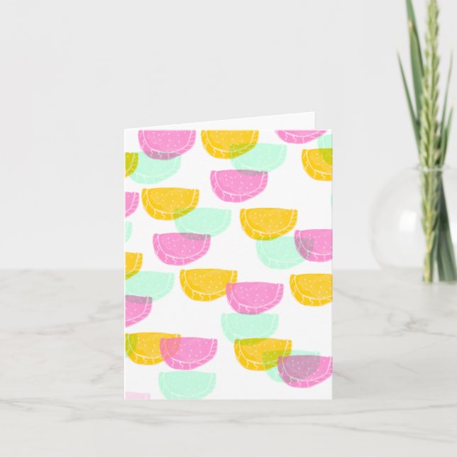 Acuarela Sandía Rosa Verde Amarillo Patrón (Anverso)