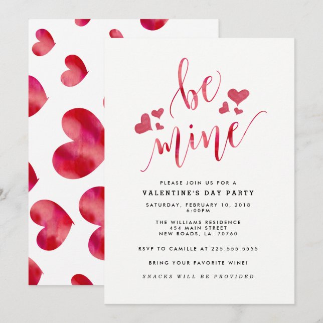 Acuarela sé las invitaciones de fiesta de San Vale (Anverso / Reverso)