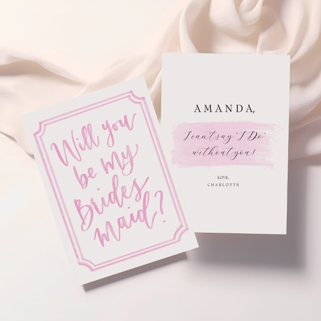 Acuarela ¿Serás mi tarjeta de presentación para la (Bridesmaid Proposal Cards | Elegant & Modern Blush design | Personalized Bridesmaid Request)