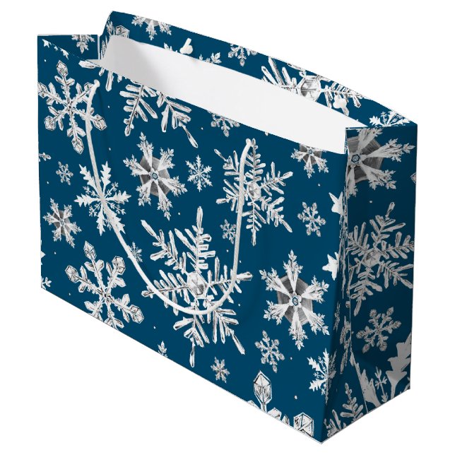 Acuarela Snowflake Envolver bolsa de regalo grande (Angulo reverso)
