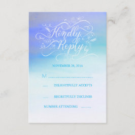 Acuarela suave moderna Boda azul Tarjeta RSVP