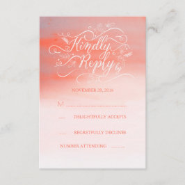 Acuarela suave Tarjeta RSVP de boda rosa moderna