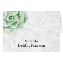 acuarela suculenta Boda Tarjetas de plaza