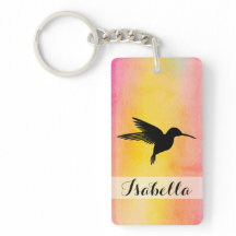 Acuarela texturizó el llavero de Colibri del
