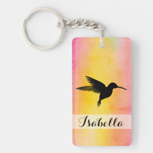 Acuarela texturizó el llavero de Colibri del