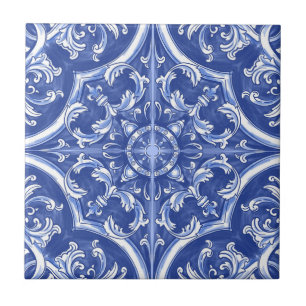 Acuarela Tradicional Tribal Portuguesa Azulejos