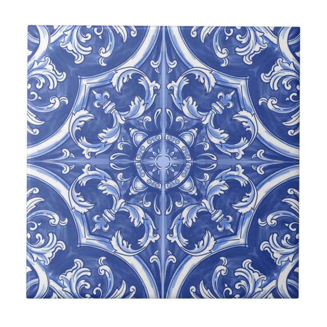 Acuarela Tradicional Tribal Portuguesa Azulejos (Frente)