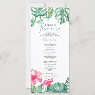 Acuarela Tropical Boda Floral Itinerario