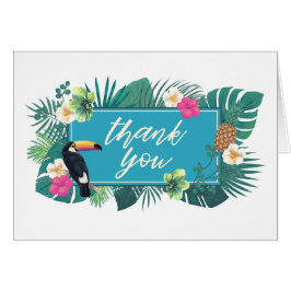 Acuarela Tropical con Toucan Gracias ID577 Verde a