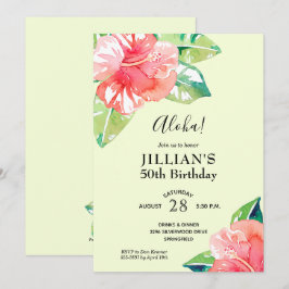 Acuarela Tropical Hibiscus Birday