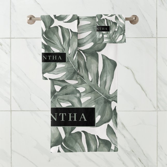 Acuarela Tropical Oasis Moderno Patrón de hojas (Subido por el creador)