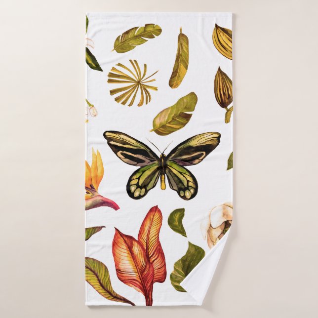 Acuarela tropical Vintage con objeto aislado (Toalla de baño)