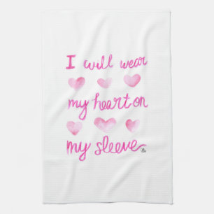 Acuarela Usa corazón en toalla de cocina de manga